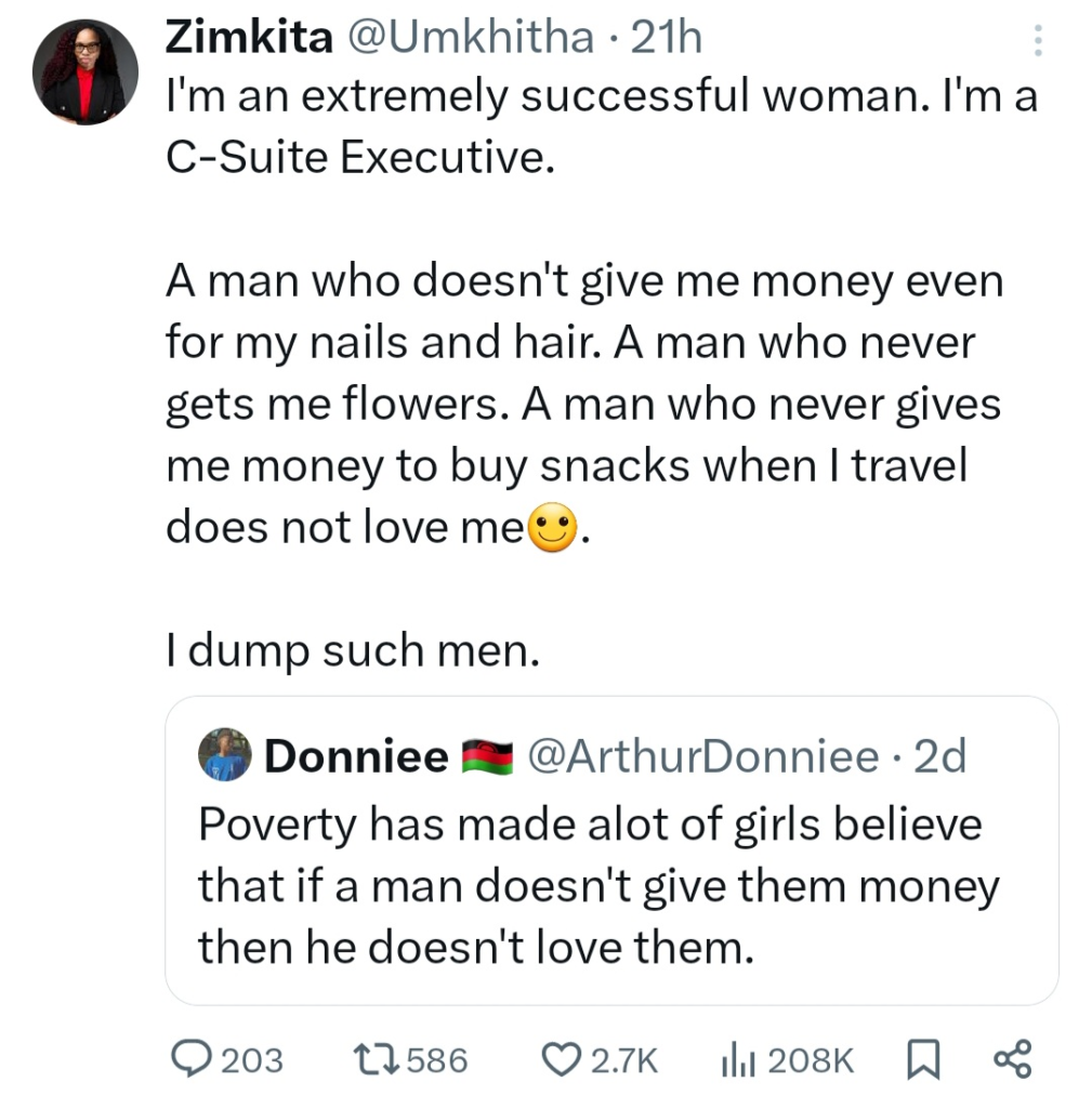 I dump men who do not give me money -"Extremely successful" career woman says 4