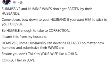 Photo of Submissive and humble wives don’t get beaten by their husbands, bow down to your husband – Nigerian lawyer says