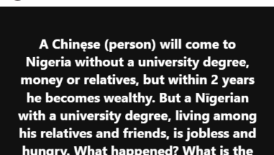 Photo of Catholic priest asks why a Chinese without a university degree and money prospers shortly after arriving Nigeria but a Nigerian with a degree is jobless and hungry