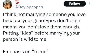 Photo of ”Not marrying someone you love because your genotypes don’t align means you don’t love them enough”, Man says