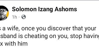 Photo of Once you discover that your husband is cheating on you, stop having s3x with him – South Africa-based Nigerian journalist advises wives