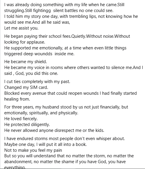 A girl who got married as a virgin found herself starting over again with 3 children - Nigerian woman shares her struggles, failed marriage and how she found love again 9 A girl who got married as a virgin found herself starting over again with 3 children - Nigerian woman shares her struggles, failed marriage and how she found love again 9