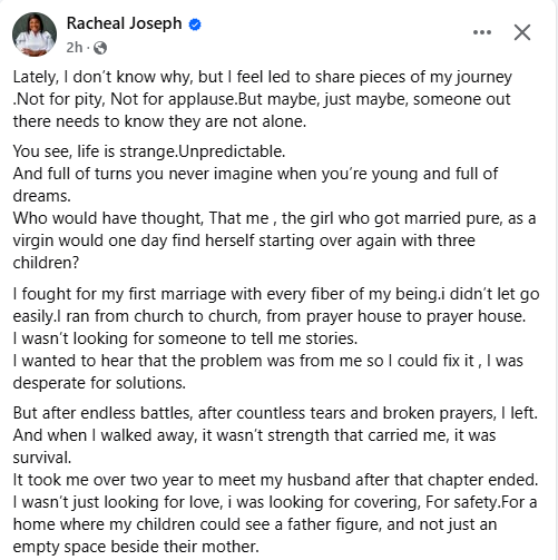 A girl who got married as a virgin found herself starting over again with 3 children - Nigerian woman shares her struggles, failed marriage and how she found love again 8 A girl who got married as a virgin found herself starting over again with 3 children - Nigerian woman shares her struggles, failed marriage and how she found love again 8