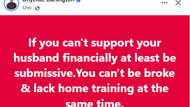 Photo of If you can’t support your husband financially, be submissive. You can’t be broke and lack home training at the same time – Nigerian man tells wives
