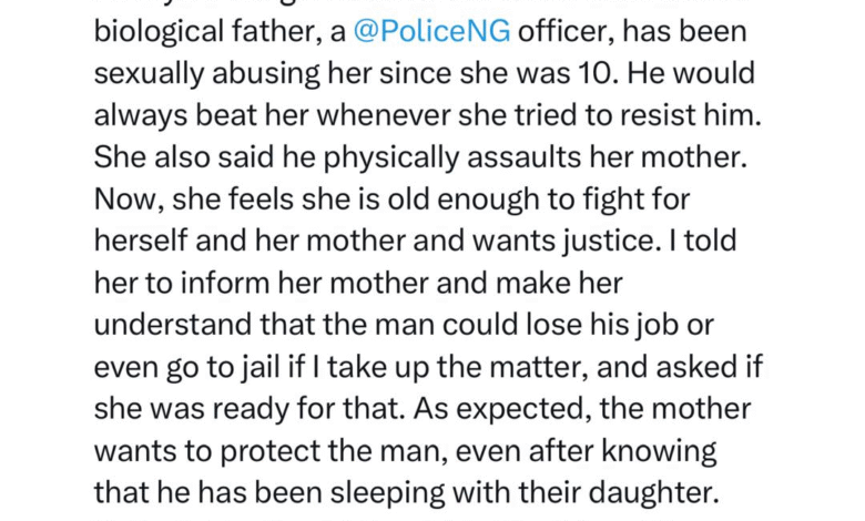 Ondo state police officer accused of sexu@lly assaulting his 23-year-old daughter since she was 10 3 Ondo state police officer accused of sexu@lly assaulting his 23-year-old daughter since she was 10 3