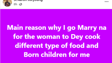 Photo of The main reason I will get married is for the woman to cook different types of food and give me children – Nigerian man says