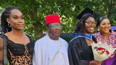 Photo of David Umahi’s daughter graduates with first class in Robotics Engineering from UK university