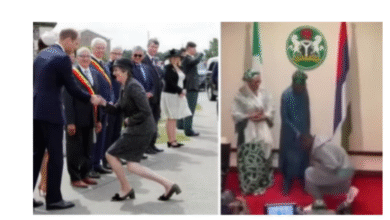 Photo of The act of kneeling or bowing down to greet the Head of State of a country and worthy elders does not strip you of your dignity. It only shows that you are a cultured person – Reno Omokri knocks Nigerians attacking Super Falcons for kneeling to greet President Tinubu