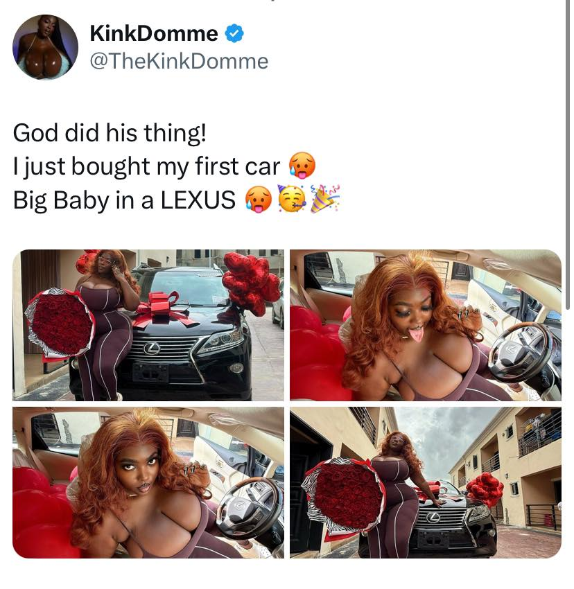 ''God did His thing'' - Porn star, Kinkchic says as she acquires her first car 4