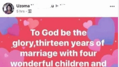 Photo of “A lot of Igbo women need to understand that this is no flex”- Nigerian lady reacts as woman celebrates 13 years of marriage and 4 kids “with no house help”