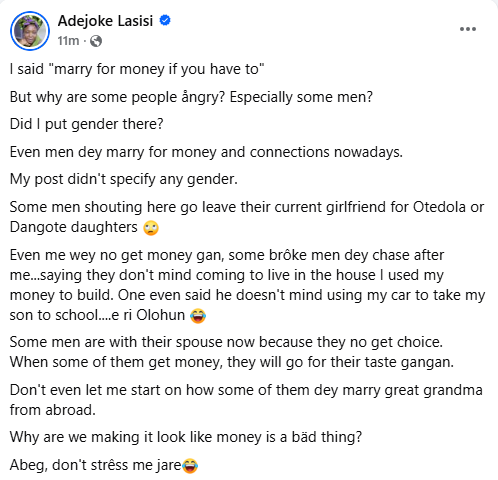 Marry for Money, there's no medal for suffering - Nigerian Lady advices 9 Marry for Money, there's no medal for suffering - Nigerian Lady advices 9