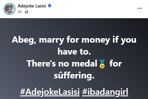 Marry for Money, there's no medal for suffering - Nigerian Lady advices 7 Marry for Money, there's no medal for suffering - Nigerian Lady advices 7