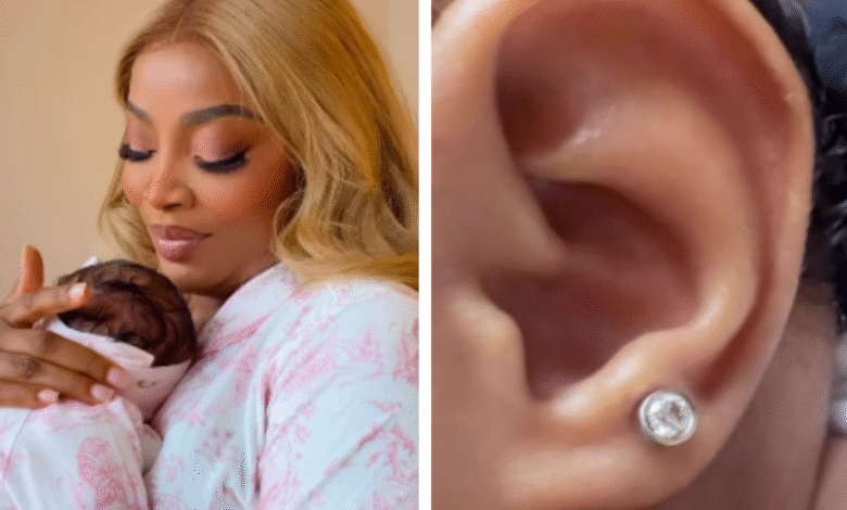 Toke Makinwa Gifts Daughter Diamond Earrings 6 Photo of Toke Makinwa Gifts Daughter Diamond Earrings