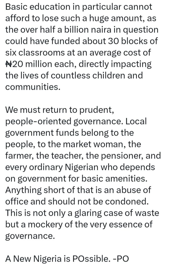 The money could have been used to build 30 blocks of 6 classrooms - Obi criticises Adamawa LG chairmen for sponsoring their wives to Turkey 4