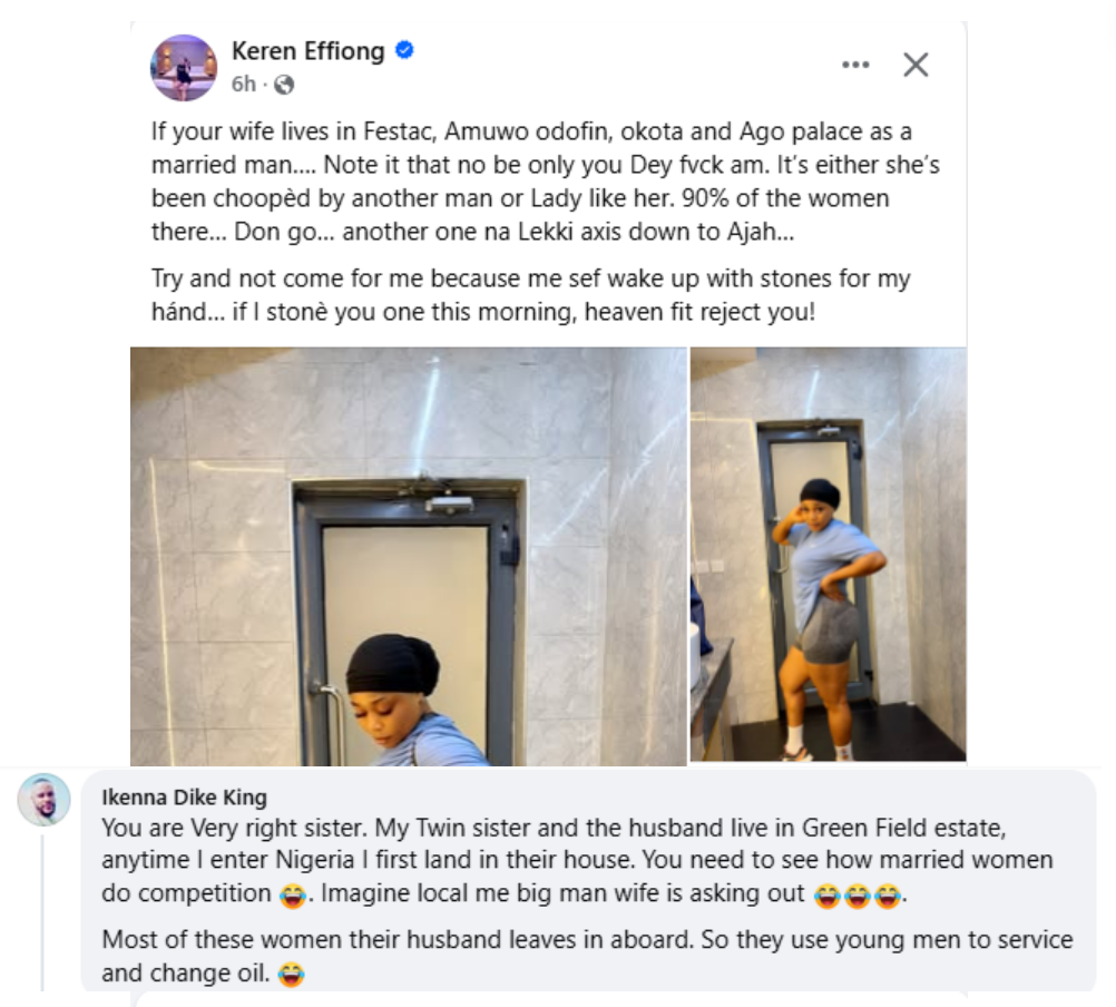 If your wife lives in Festac, Amuwo Odofin, Okota, Ago, try and gather money for DNA tests - Nigerian woman tells married men 4