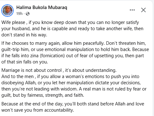 Photo of ”If you can’t satisfy your husband, don’t block him from taking a second wife” – Nigerian Woman tells married women