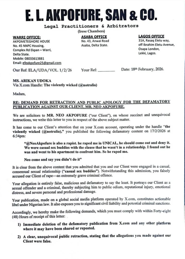 Neo Akpofure Threatens Lawsuit Over Viral Rape Allegation 9