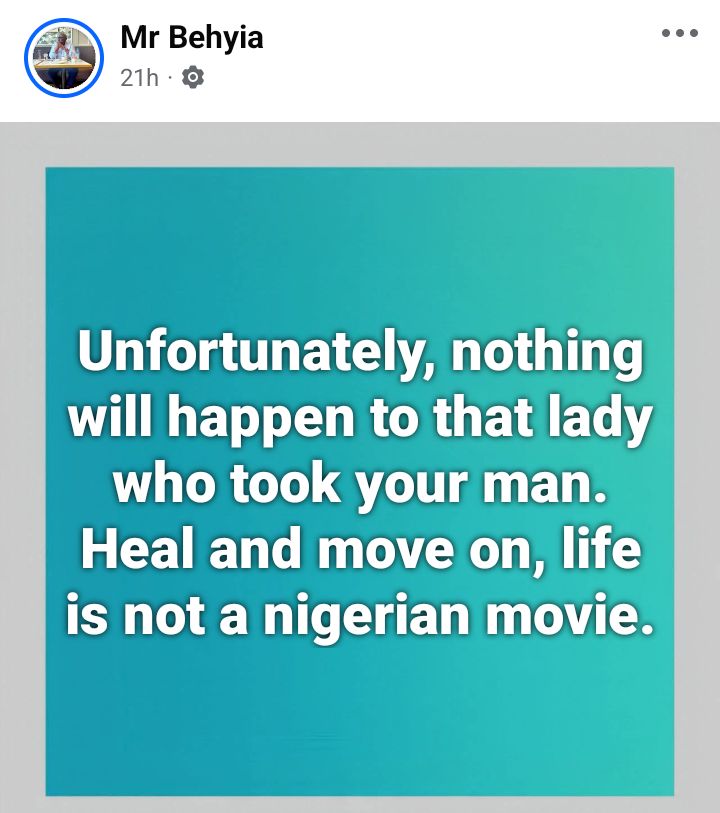 “Life Is Not a Nigerian Movie, nothing will happen to that lady who took your man” — Coach Advises Women 4