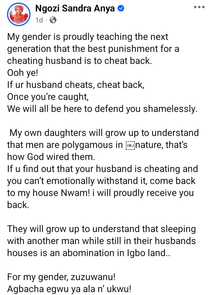 “I’d Rather My Daughter Leave Her Marriage Than Cheat Back” — Abia LG Deputy Mayor says as she accuses women of teaching the next generation to cheat back 4