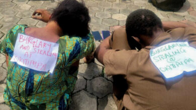 Amotekun arrested a couple over burglary at former Speaker Jumoke Akindele’s home in Ondo, recovering seven stolen phones. 6 Photo of Amotekun arrested a couple over burglary at former Speaker Jumoke Akindele’s home in Ondo, recovering seven stolen phones.